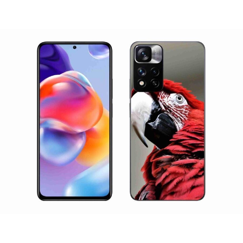 Gél tok mmCase a Xiaomi Redmi Note 11 Pro+ 5G-hez - papagáj ara piros