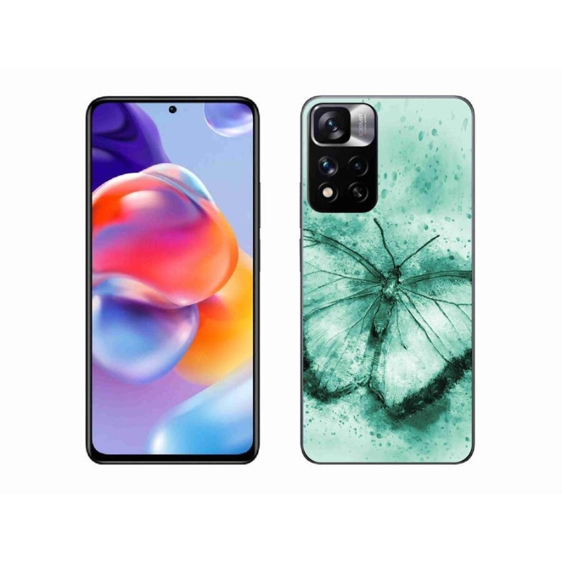 Gél tok mmCase a Xiaomi Redmi Note 11 Pro+ 5G számára - zöld pillangó