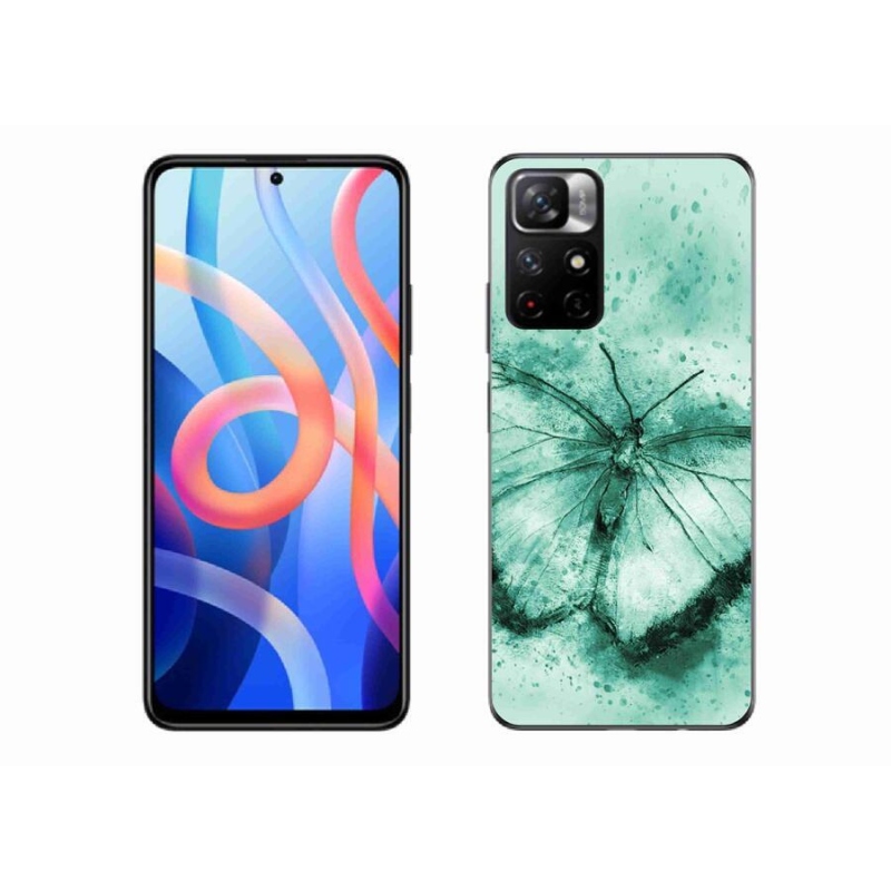 Gél tok mmCase a Xiaomi Redmi Note 11S 5G számára - zöld pillangó