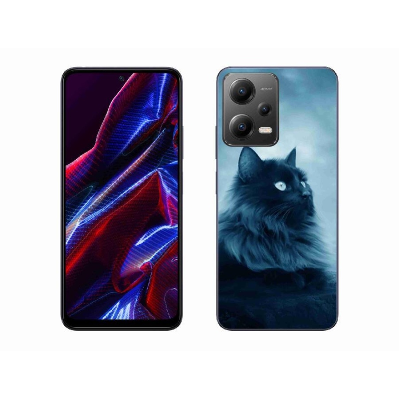 Gél tok mmCase a Xiaomi Redmi Note 12 5G-hez - fekete cat 1