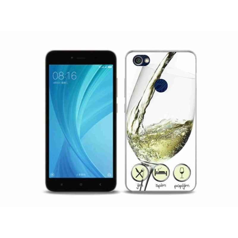 Gél tok mmCase a Xiaomi Redmi Note 5A Prime készülékhez - borospohár fehér