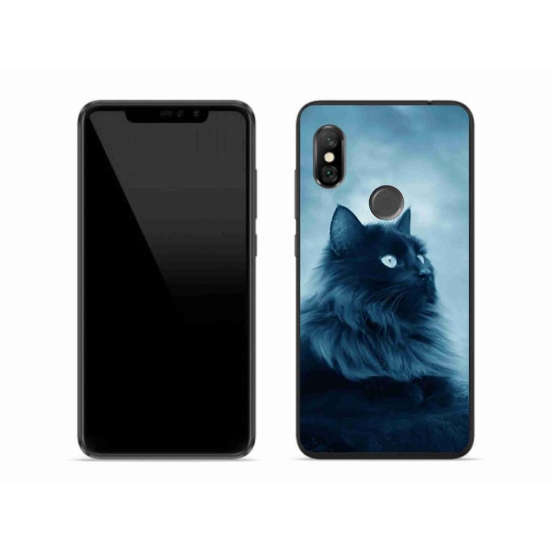 Gél tok mmCase a Xiaomi Redmi Note 6 Pro-hoz - fekete macska 1