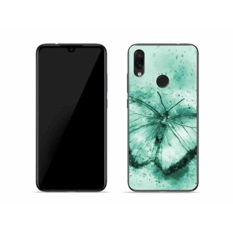Gél tok mmCase a Xiaomi Redmi Note 7 készülékhez - zöld pillangó