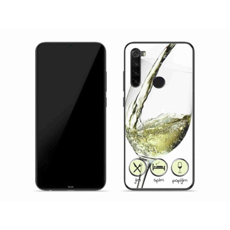 Gél tok mmCase a Xiaomi Redmi Note 8-hoz - borospohár fehér