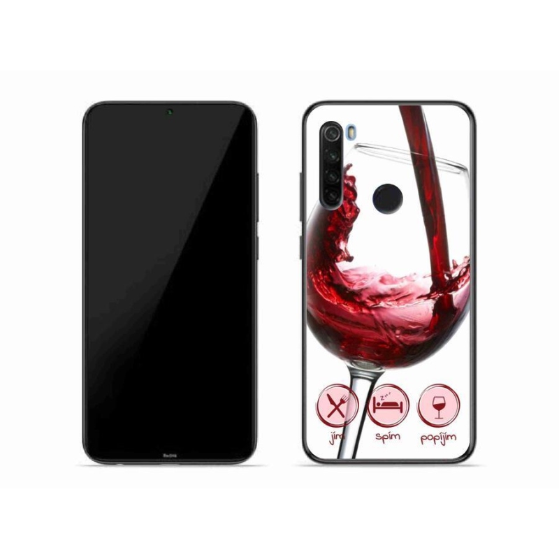 Gél tok mmCase a Xiaomi Redmi Note 8T-hez - borospohár piros
