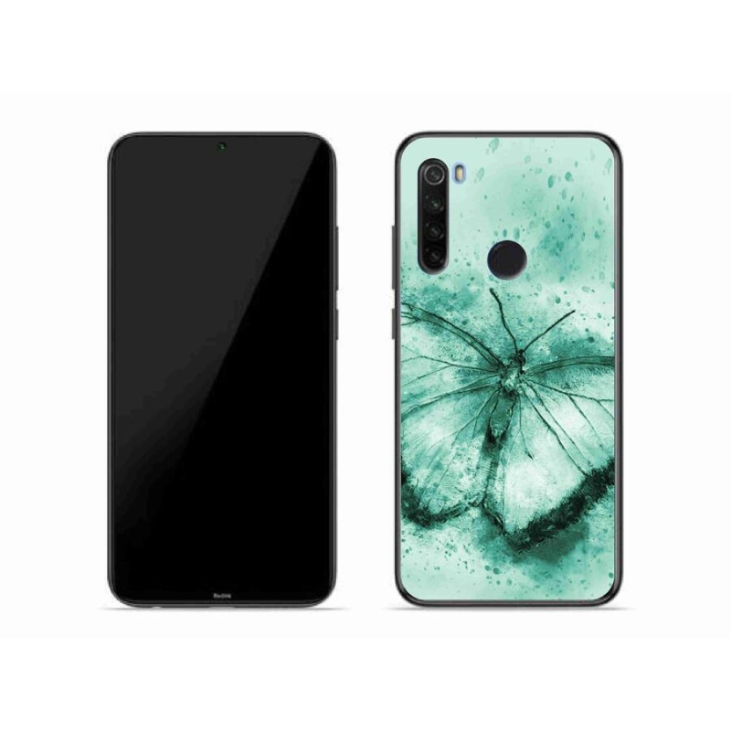 Gél tok mmCase a Xiaomi Redmi Note 8T számára - zöld pillangó