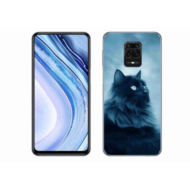 Gél tok mmCase a Xiaomi Redmi Note 9 Pro-hoz - fekete macska 1