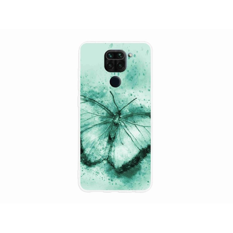 Gél tok mmCase a Xiaomi Redmi Note 9 készülékhez - zöld pillangó