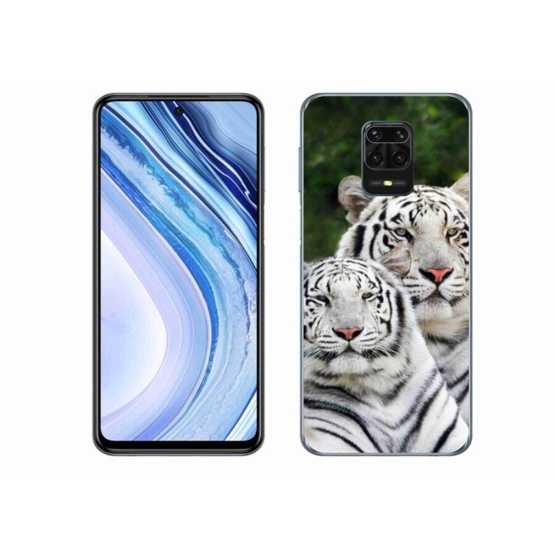 Gél tok mmCase a Xiaomi Redmi Note 9S-hez - fehér tigrisek