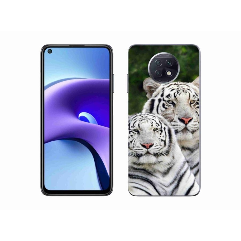 Gél tok mmCase a Xiaomi Redmi Note 9T 5G-hez - fehér tigrisek