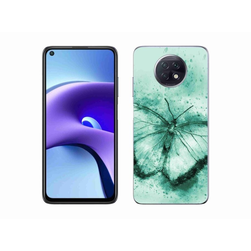 Gél tok mmCase a Xiaomi Redmi Note 9T 5G számára - zöld pillangó