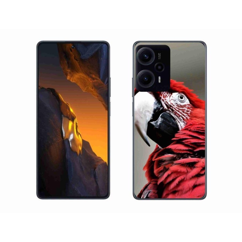 Gél tok mmCase a Xiaomi Poco F5 készülékhez - papagáj ara piros