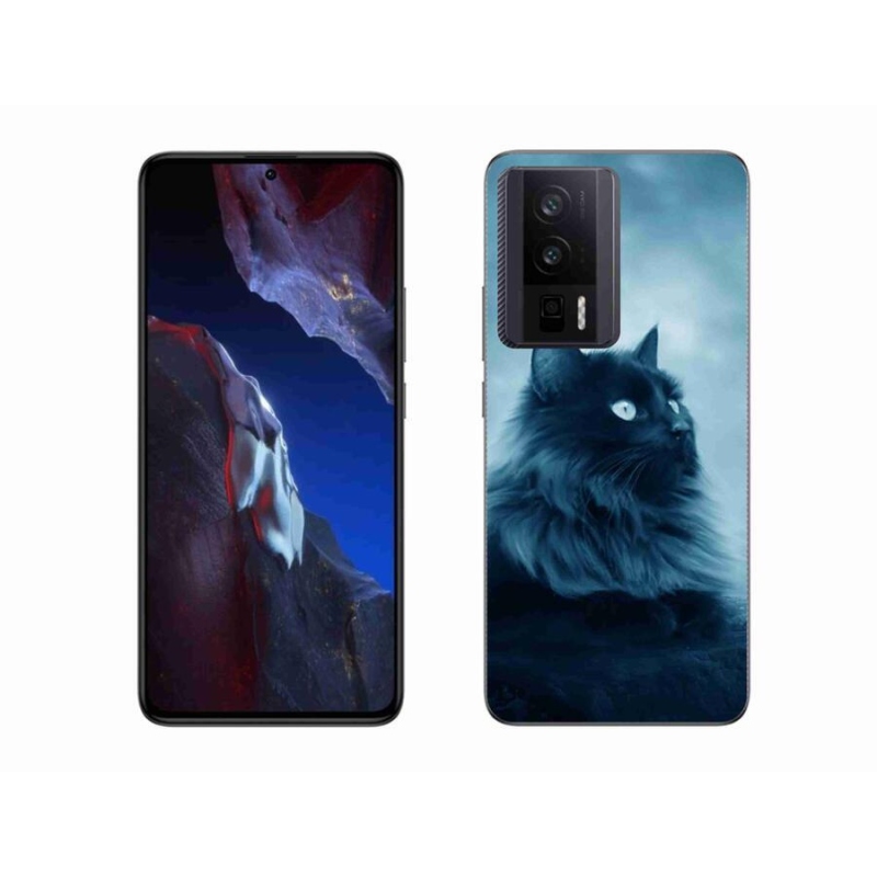 Gél tok mmCase a Xiaomi Poco F5 Pro számára - fekete macska 1