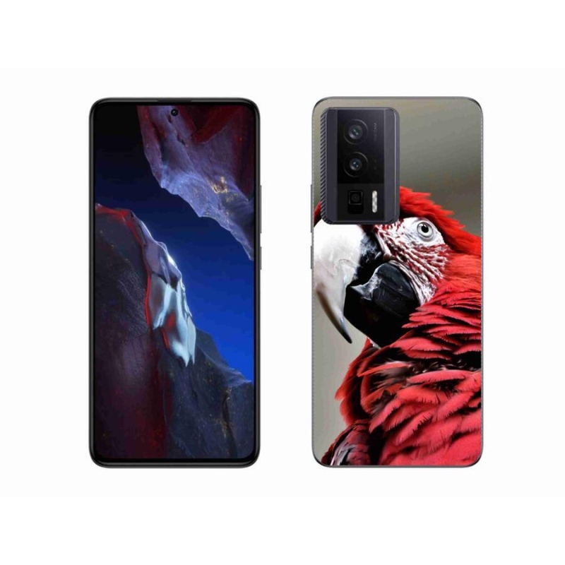Gél tok mmCase a Xiaomi Poco F5 Pro készülékhez - papagáj ara piros