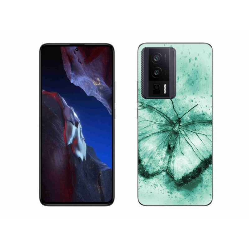 Gél tok mmCase a Xiaomi Poco F5 Pro számára - zöld pillangó