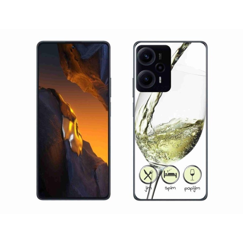 Gél tok mmCase a Xiaomi Poco F5 készülékhez - borospohár fehér