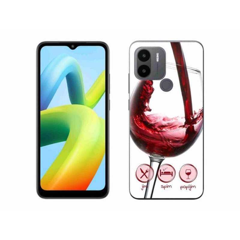 Gél tok mmCase a Xiaomi Redmi A1+/A2+ készülékhez - borospohár piros