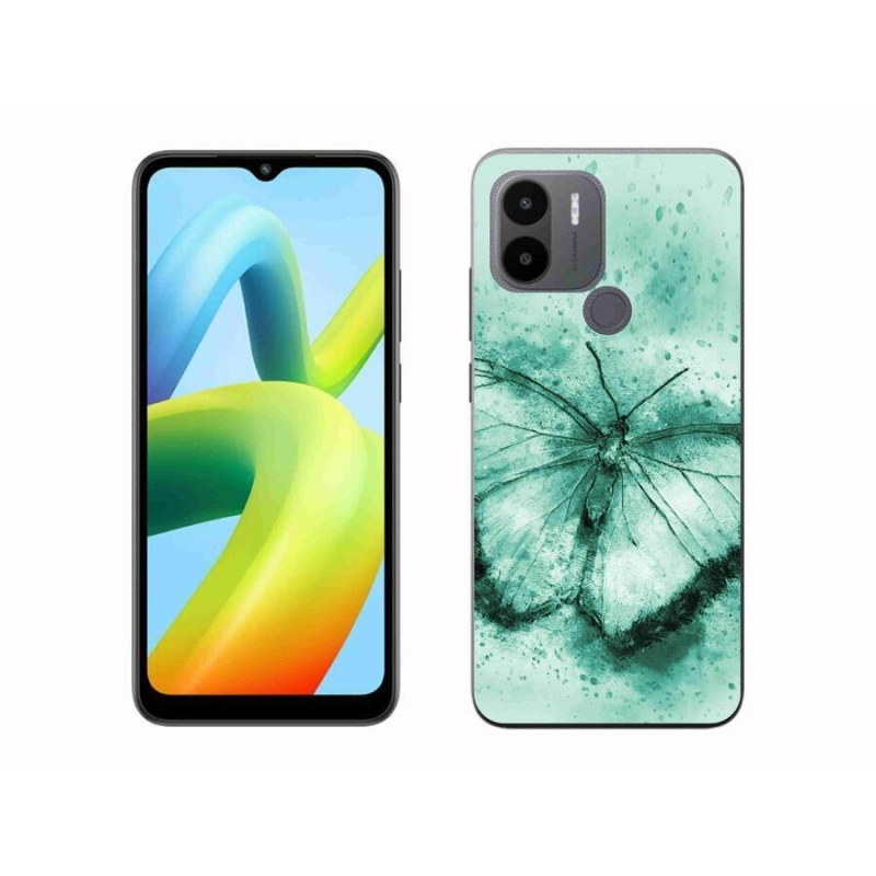 Gél tok mmCase a Xiaomi Redmi A1+/A2+ készülékhez - zöld pillangó