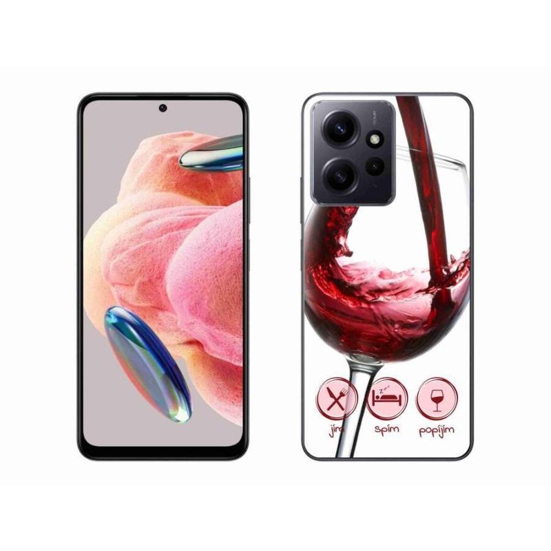 Gél tok mmCase a Xiaomi Redmi Note 12 4G-hez - borospohár piros