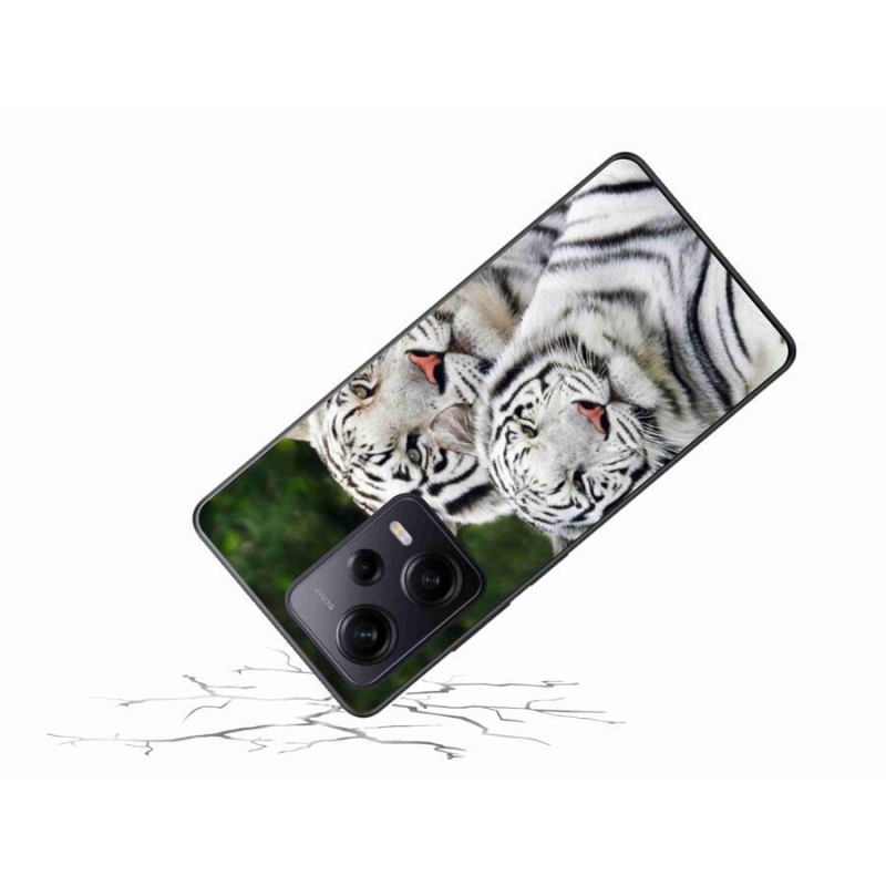 Gél tok mmCase a Xiaomi Redmi Note 12 Pro+ 5G számára - fehér tigrisek