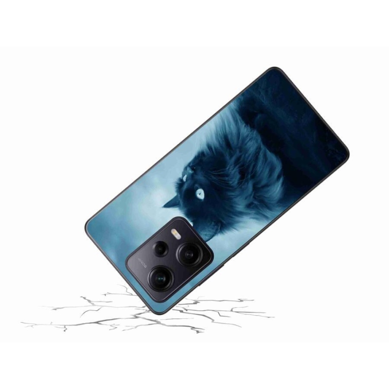 Gél tok mmCase a Xiaomi Redmi Note 12 Pro+ 5G számára - fekete macska 1