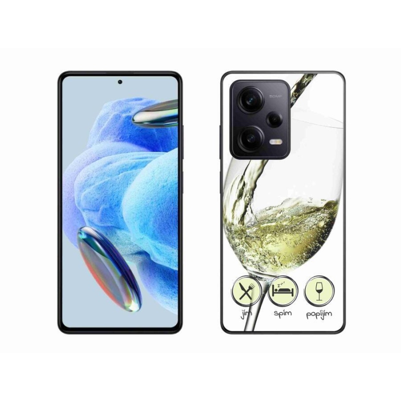 Gél tok mmCase a Xiaomi Redmi Note 12 Pro+ 5G-hez - borospohár fehér