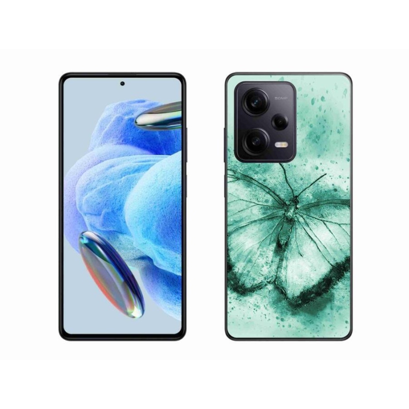 Gél tok mmCase a Xiaomi Redmi Note 12 Pro+ 5G számára - zöld pillangó