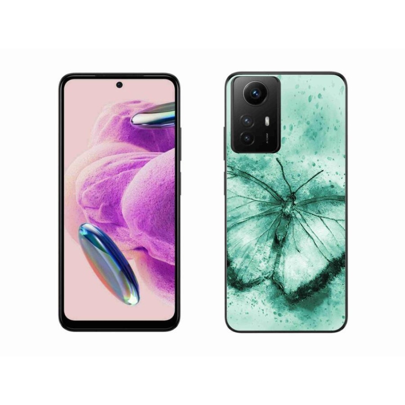 Gél tok mmCase a Xiaomi Redmi Note 12S-hez - zöld pillangó