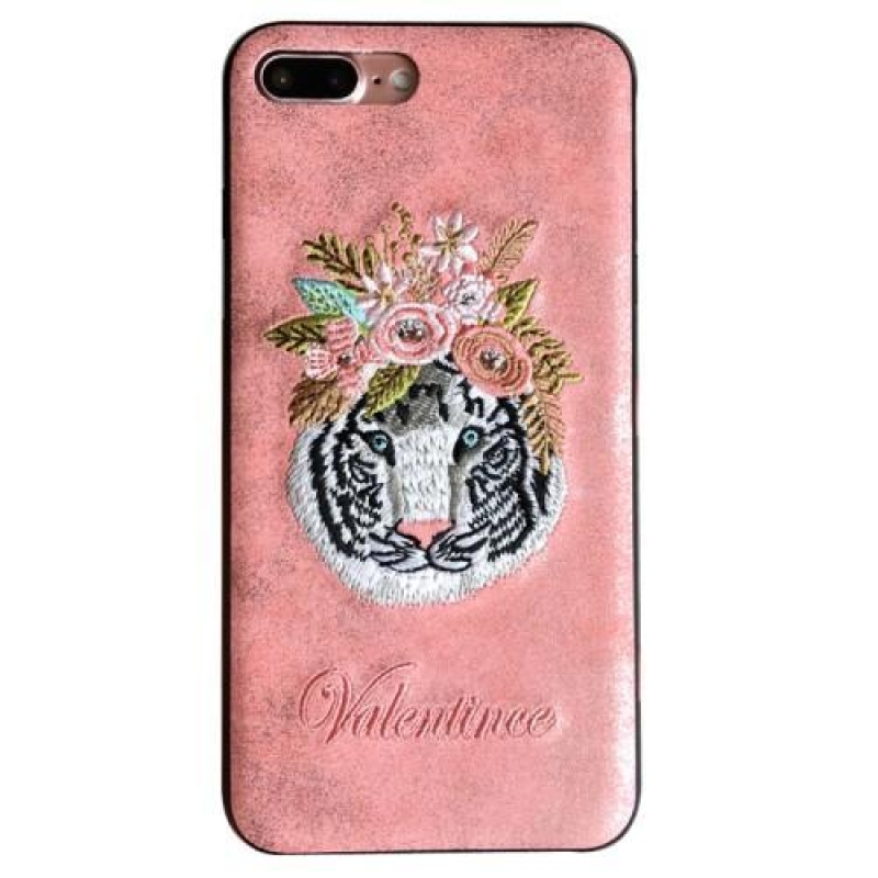 Gél tok műbőr alkalmazással iPhone 6 / 6s készülékhez - tigris