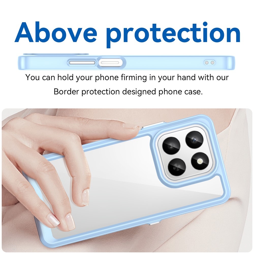 Gél tok fix hátlappal Honor 400 Smart 5G/4G/Honor X7d készülékhez - kék