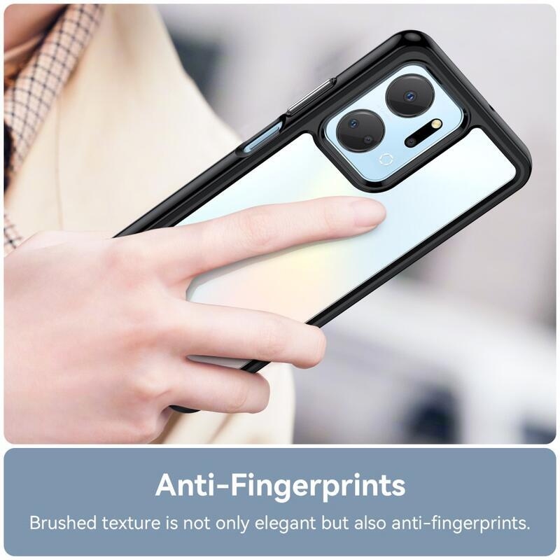 Gél tok fix hátlappal Honor X7a készülékhez - fekete