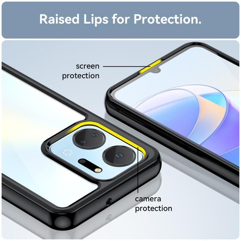 Gél tok fix hátlappal Honor X7a készülékhez - fekete