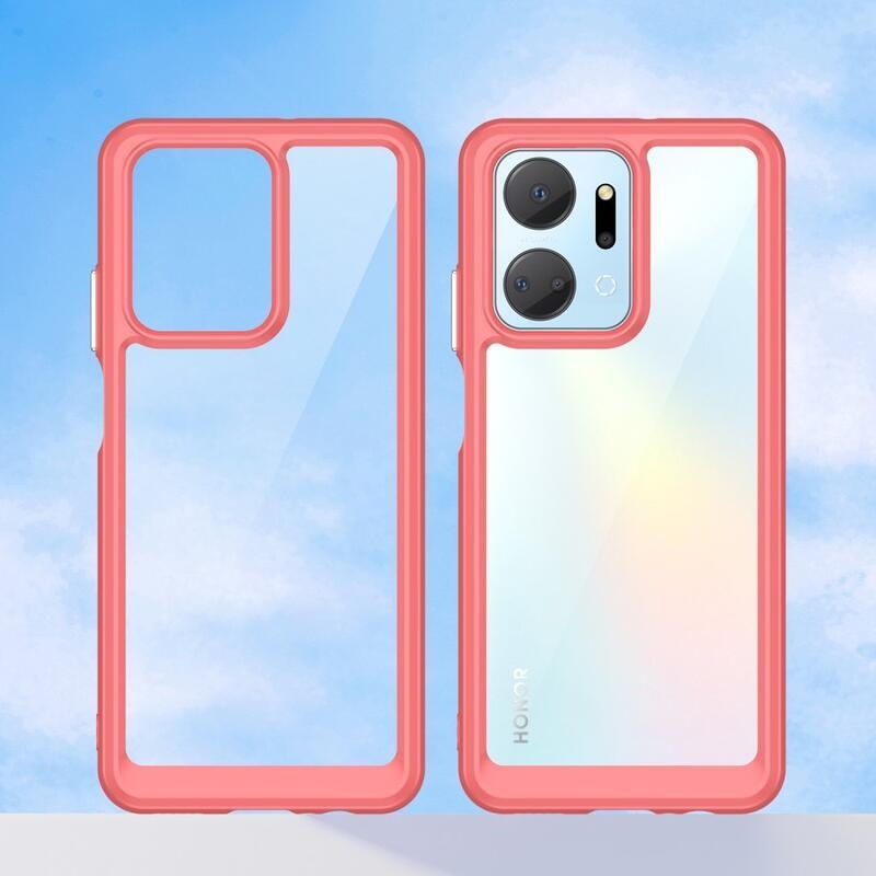 Gél tok fix hátlappal Honor X7a készülékhez - piros