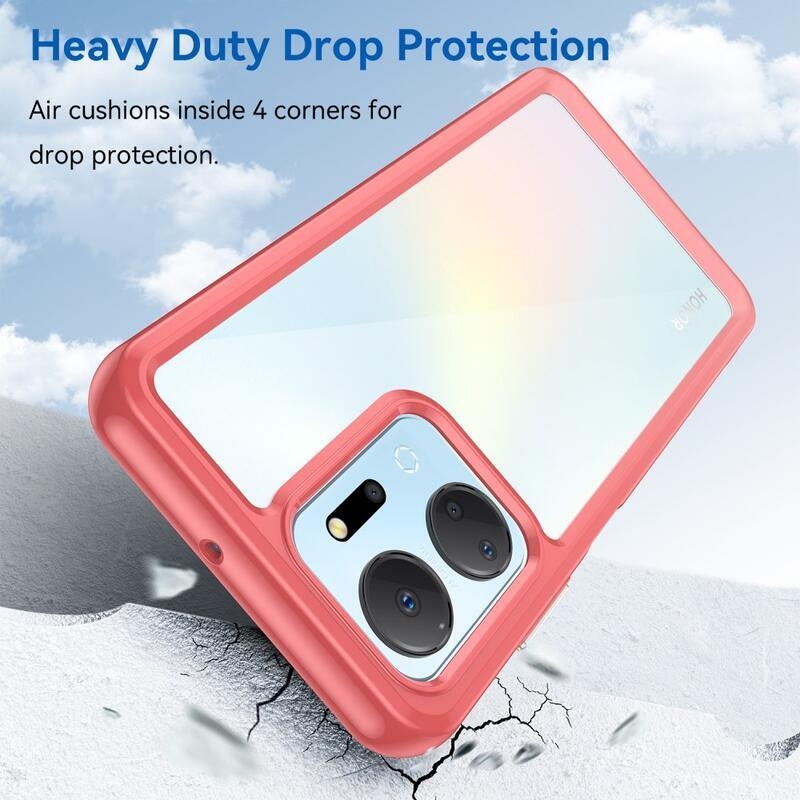 Gél tok fix hátlappal Honor X7a készülékhez - piros