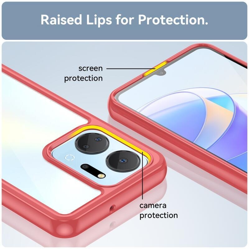 Gél tok fix hátlappal Honor X7a készülékhez - piros