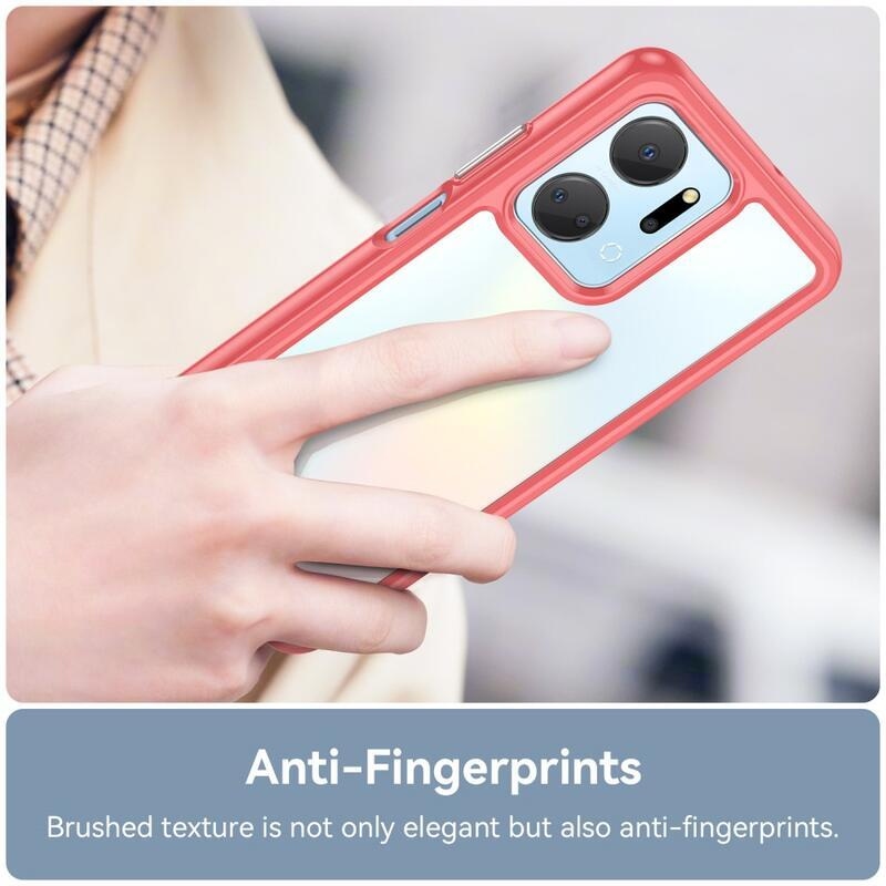 Gél tok fix hátlappal Honor X7a készülékhez - piros