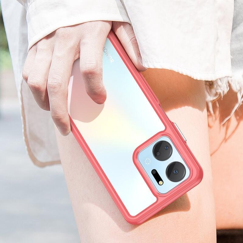 Gél tok fix hátlappal Honor X7a készülékhez - piros