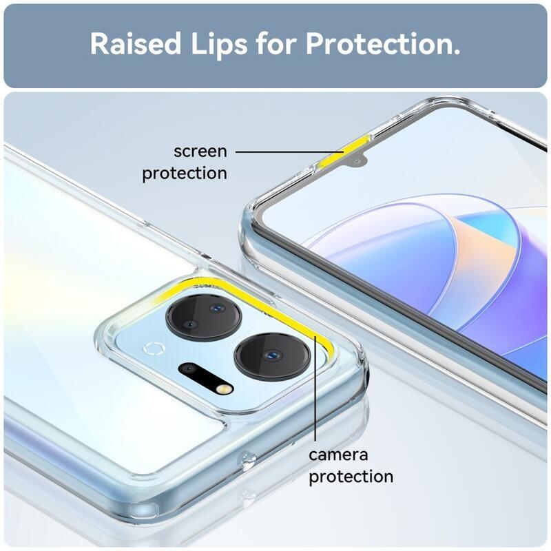 Gél tok fix hátlappal Honor X7a készülékhez - átlátszó