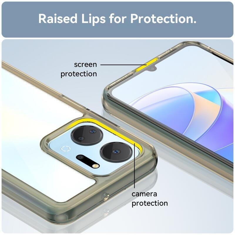 Gél tok fix hátlappal Honor X7a készülékhez - szürke