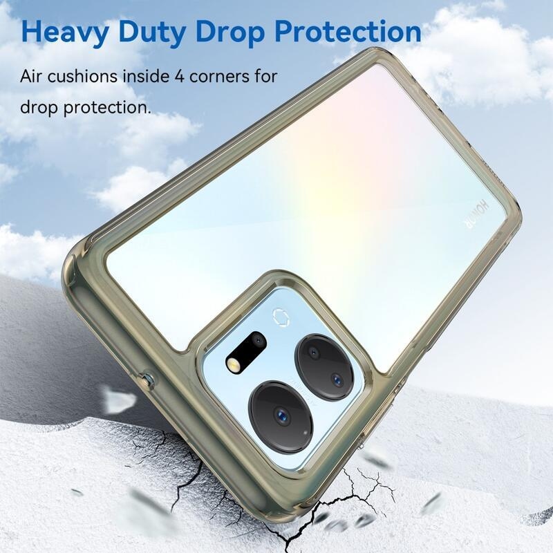 Gél tok fix hátlappal Honor X7a készülékhez - szürke