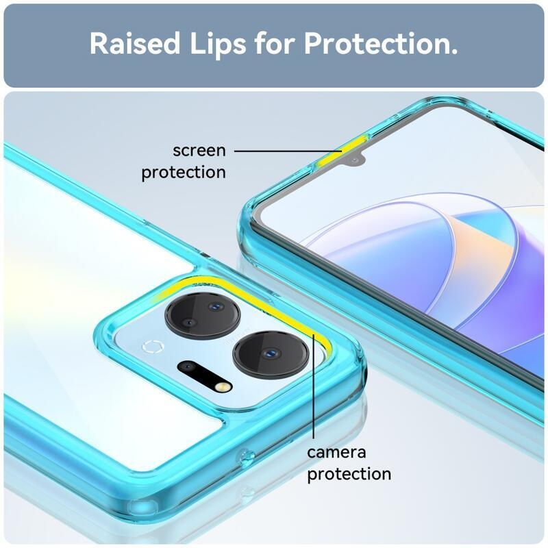 Gél tok fix hátlappal a Honor X7a készülékhez - világoskék színben