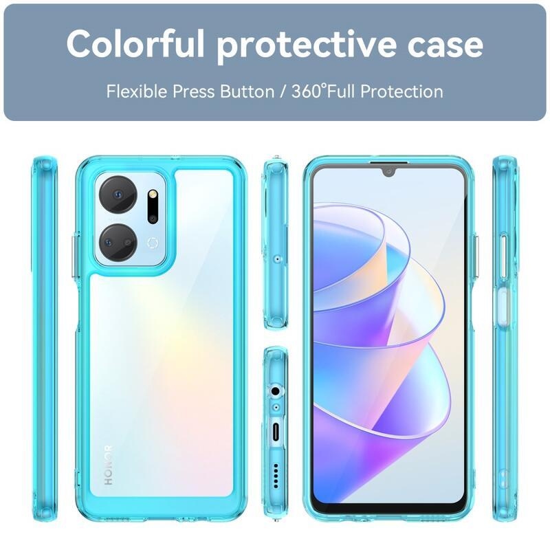 Gél tok fix hátlappal a Honor X7a készülékhez - világoskék színben