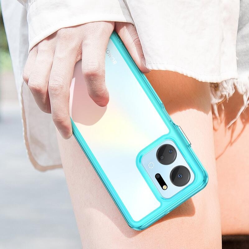 Gél tok fix hátlappal a Honor X7a készülékhez - világoskék színben