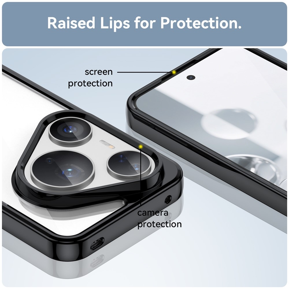 Gél tok kemény hátlappal Huawei Pura 80 Pro/Pura 80 Ultra készülékhez - fekete