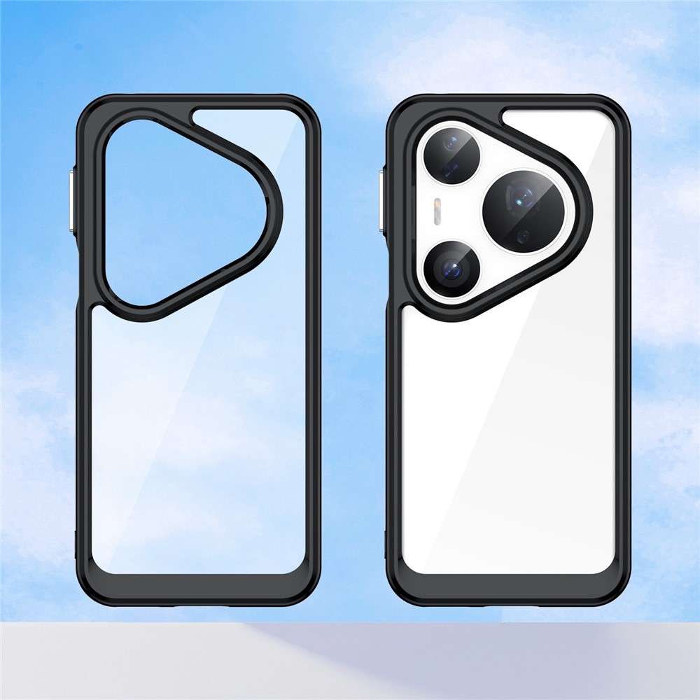 Gél tok kemény hátlappal Huawei Pura 80 Pro/Pura 80 Ultra készülékhez - fekete