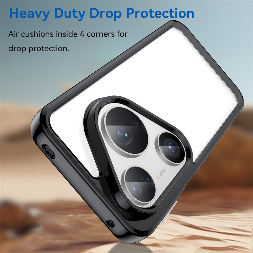 Gél tok kemény hátlappal Huawei Pura 80 Pro/Pura 80 Ultra készülékhez - fekete