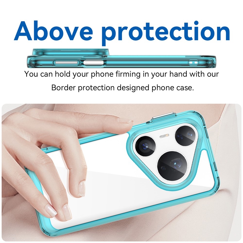 Gél tok kemény hátlappal Huawei Pura 80 Pro/Pura 80 Ultra készülékhez - világoskék