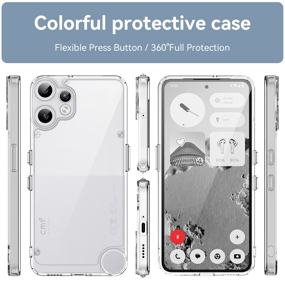 Zselés tok kemény hátlappal a Nothing CMF Phone 2 Pro készülékhez - átlátszó