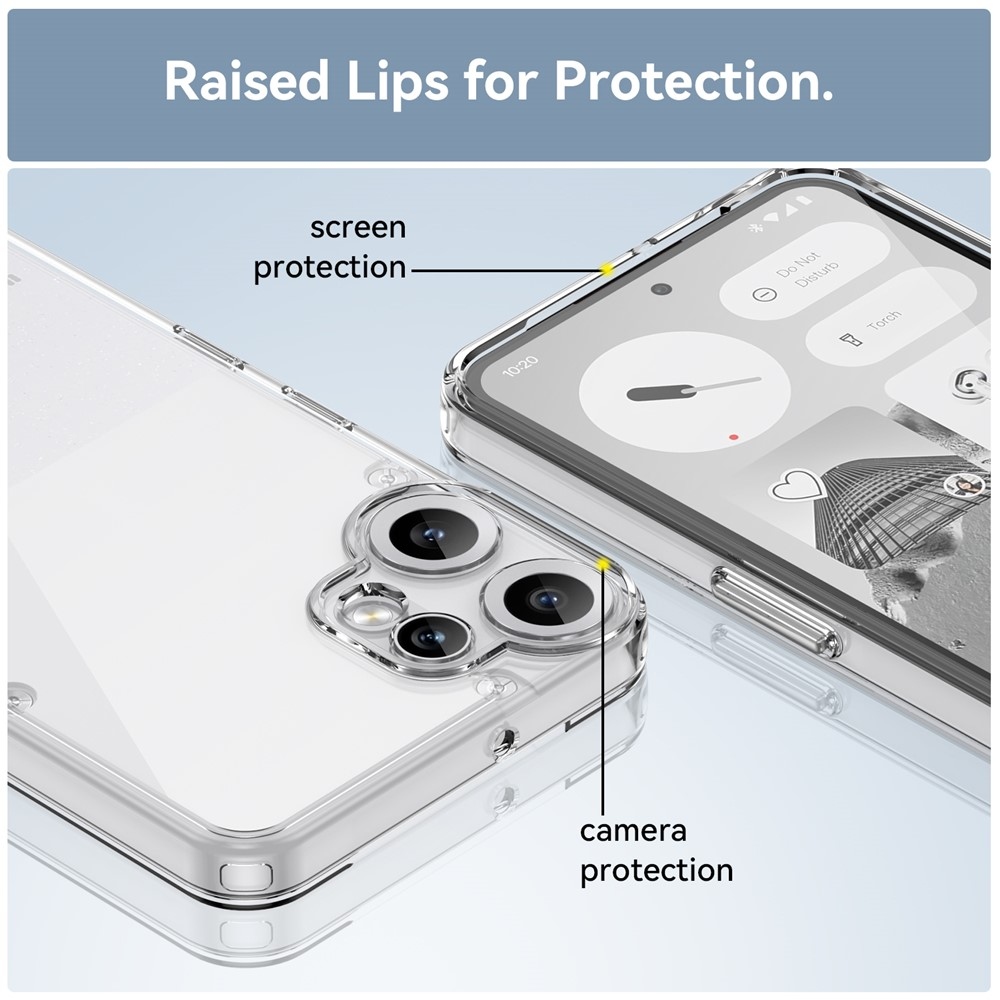 Zselés tok kemény hátlappal a Nothing CMF Phone 2 Pro készülékhez - átlátszó