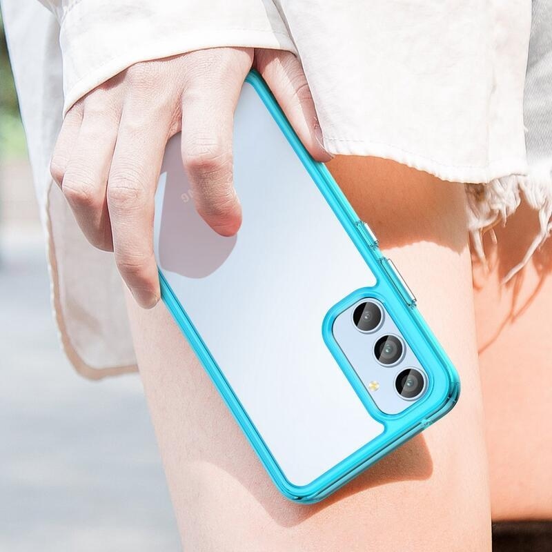 Gél tok kemény hátlappal Samsung Galaxy A54 5G készülékhez - világoskék színben